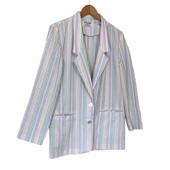 Vintage Rainbow Seersucker Blazer - Picture 2 of 9